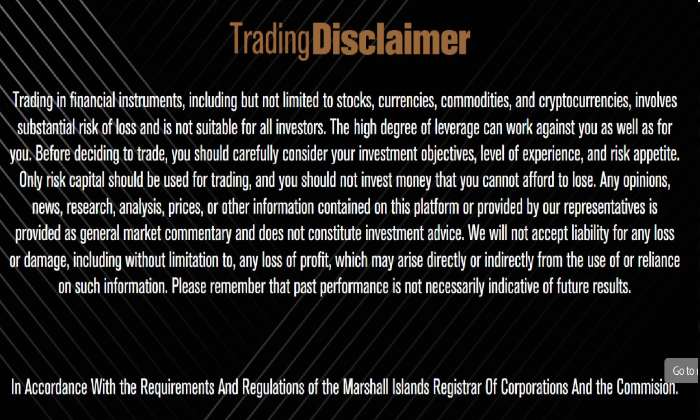 Trage Technologies earning disclaimer