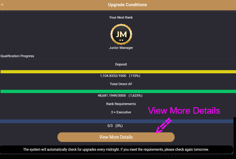 Trage rank status review